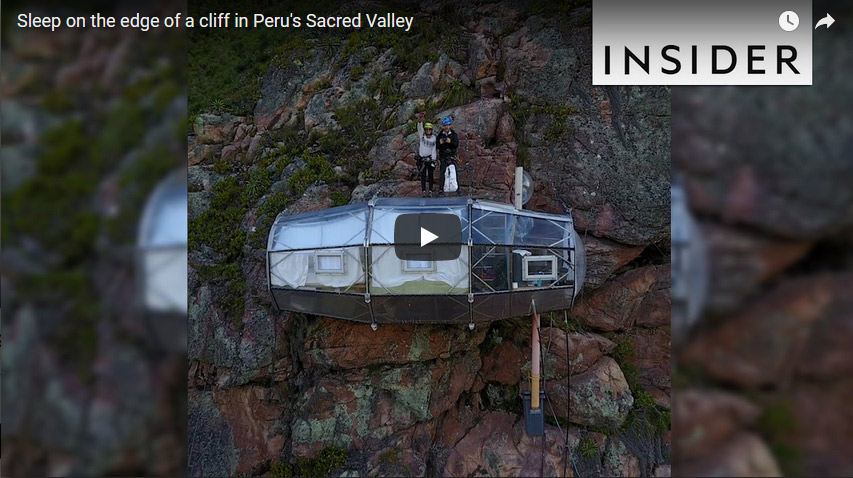 Sleep on the edge of a cliff in Peru's Sacred Valley